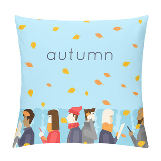 Personality  Autumn People And Falling Leaves Pillow Covers