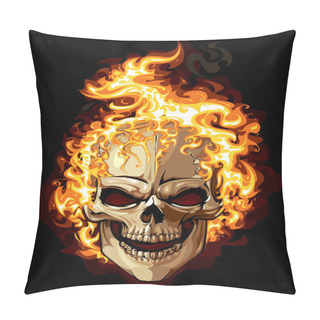 Personality  Gold Skull Icon. Fire Ornament Tattoo Pillow Covers