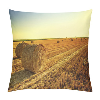 Personality  Hay Bales On Farm Pillow Covers