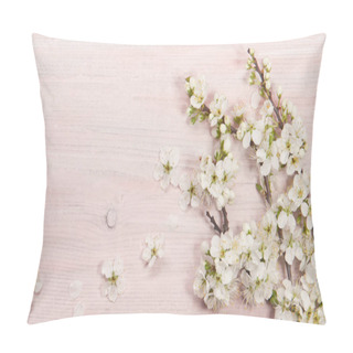Personality  Plum Flowers On A Wooden Background. Spring Background. Pillow Covers