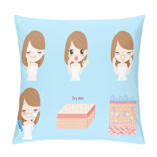 Personality  Woman With Skin Care Pillow Covers
