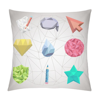 Personality  Set Of Polygonal Geometrical Figures Pillow Covers