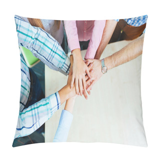 Personality  Group Of Corporate People Joining Hands Pillow Covers