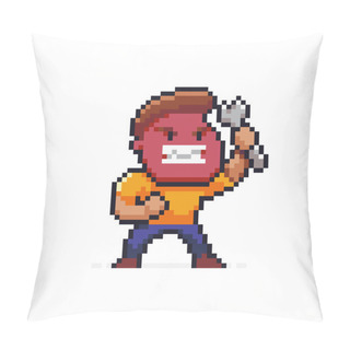 Personality  Pixel Art Angry Mechanic Pillow Covers