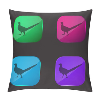 Personality  Bird Peasant Animal Shape Four Color Glass Button Icon Pillow Covers