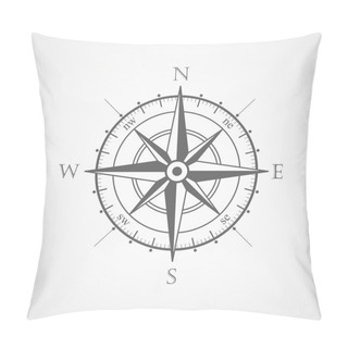 Personality  Wind Rose Compass Vector Symbol Pillow Covers