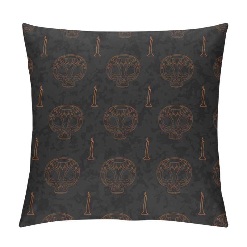 Personality  Dia de Muertos cartoon Skull Ornate Day of The Dead seamless pattern pillow covers