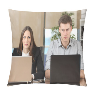 Personality  Two Angry Businesspeople Disputing Pillow Covers