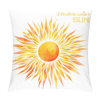 Personality  Watercolor Sun Vector Illustration.  Pillow Covers