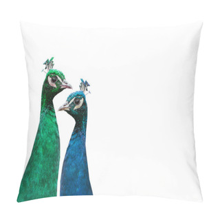 Personality  A Pair Of Beautiful Peacocks Pillow Covers