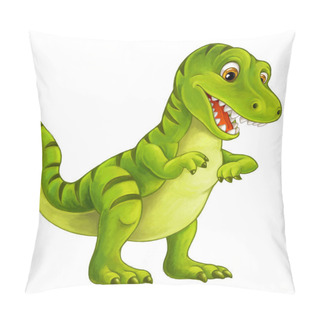 Personality  Cartoon Happy And Funny Dinosaur - Tyrannosaurus - Illustration For Children Pillow Covers