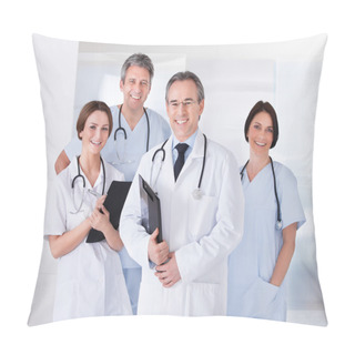 Personality  Male Doctor In Front Of Team Pillow Covers