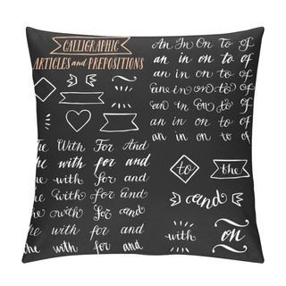 Personality  Hand Drawn Elegant Calligraphic Articles And Prepositions  Pillow Covers