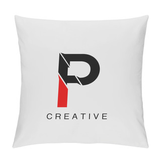 Personality  Monogram Abstract Techno Initial Letter P Logo Icon Vector Design Pillow Covers