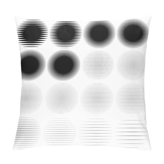Personality  Set Of Abstract Line Circles. Lines Halftone Circle Element. Par Pillow Covers