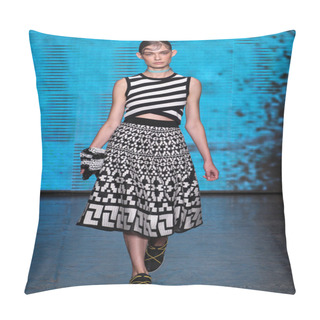 Personality Adrianna Zajdler Walk The Runway At DKNY Pillow Covers