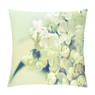 Personality  White Lilac Flowers Background Pillow Covers