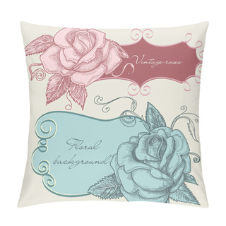 Personality  Vintage Roses Vector Frames Pillow Covers