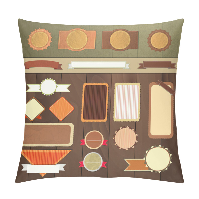 Personality  Art Set Of Vector Frame Lable Pillow Covers