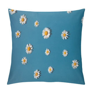 Personality  Summer Daisies On A Blue Background. Summer Concept Pillow Covers