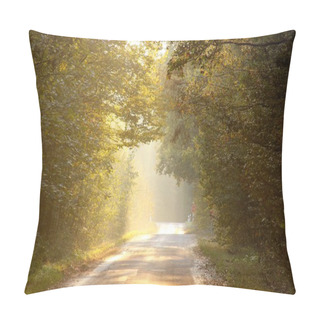 Personality  Sunset Over The Forest Road Pillow Covers
