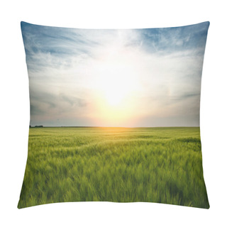 Personality  Sunset Over Wheat Field Pillow Covers
