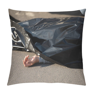 Personality  Close-up View Of Corpse On Road After Traffic Collision Pillow Covers