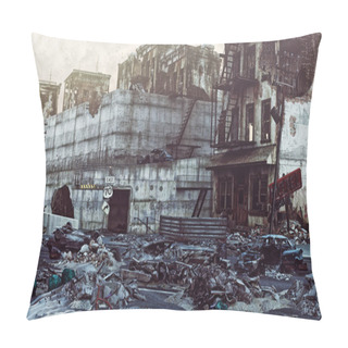 Personality  Ruins Of Destroyed City Pillow Covers