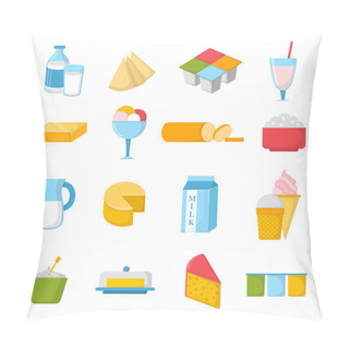 Personality  Milk Products Vector Illustration. Pillow Covers