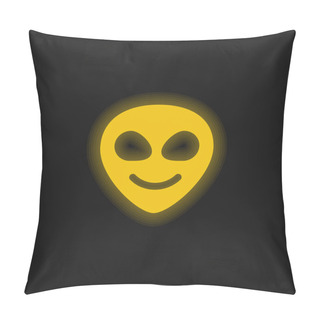 Personality  Alien Yellow Glowing Neon Icon Pillow Covers
