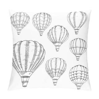 Personality  Flying Hot Air Balloons Sketches Pillow Covers