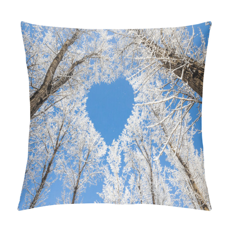 Personality  Winter landscape,branches form a heart-shaped pattern pillow covers