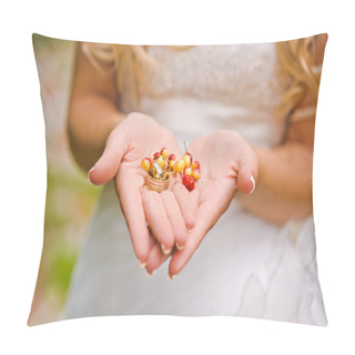 Personality  Wedding Rings On Mountain Ash Berries Pillow Covers
