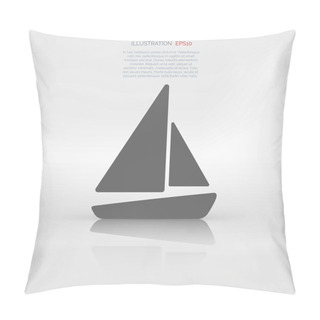 Personality  Sailboat, Ship Icon. Pillow Covers