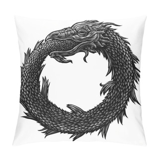 Personality  Ouroboros. Ancient Mystical Sign Pillow Covers
