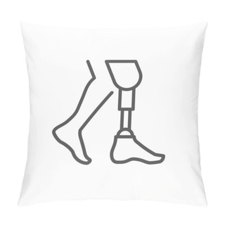 Personality  Prosthetic Leg Line Outline Icon Pillow Covers