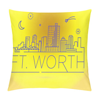 Personality  Ft. Worth Linear City Skyline  Pillow Covers