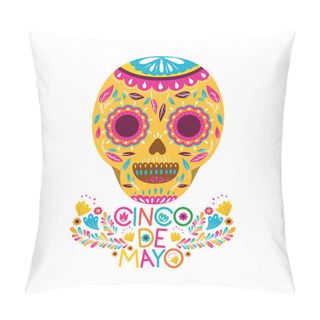 Personality  Cinco De Mayo Label Skull Isolated Icon Pillow Covers