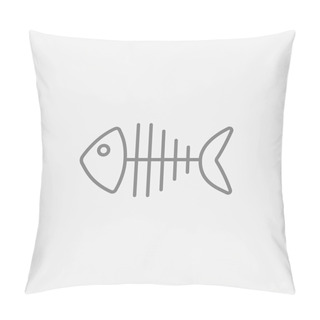 Personality  Fish Skeleton Line Icon. Pillow Covers