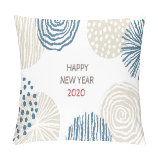 Personality  New Year Card With Stylish Scandinavian Pattern For Year 2020 Pillow Covers