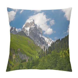 Personality  Sunny Morning Scene With Caucasus Mountains. Svanetia, Georgia Pillow Covers