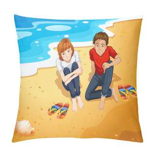 Personality  Couple And Beach Pillow Covers