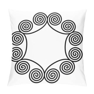 Personality  Circle Frame Made Of Double Spiral Ornaments Pillow Covers