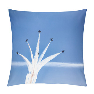 Personality  Usaf F16 Jets Flying At Airshow Pillow Covers