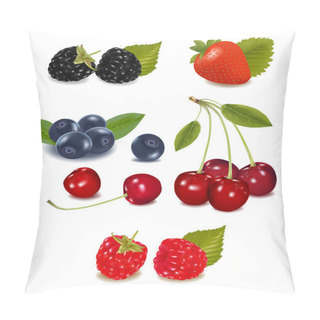 Personality  Group Of Berries And Cherries. Pillow Covers