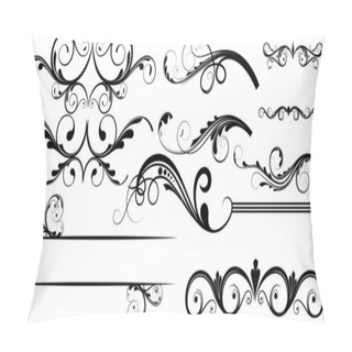 Personality  Creative Collection Of Swirl Decor Flourish Elements Pillow Covers
