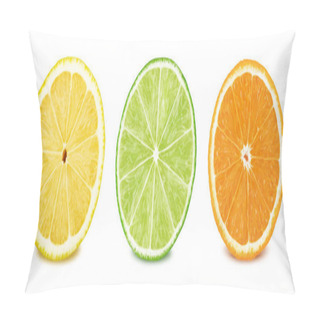 Personality  Fruit Slices Set: Lemon, Lime, Orange. Pillow Covers
