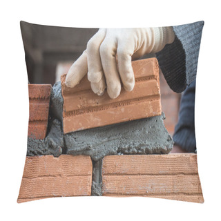 Personality  Building Brick Block Wall On Construction Plant Pillow Covers