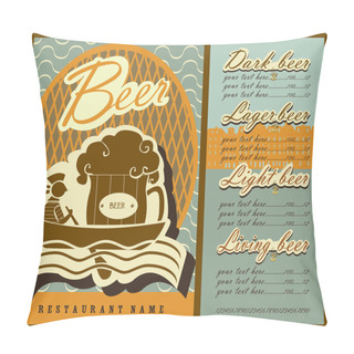 Personality  Beer Menu Design Pillow Covers