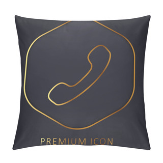 Personality  Black Phone Auricular Golden Line Premium Logo Or Icon Pillow Covers